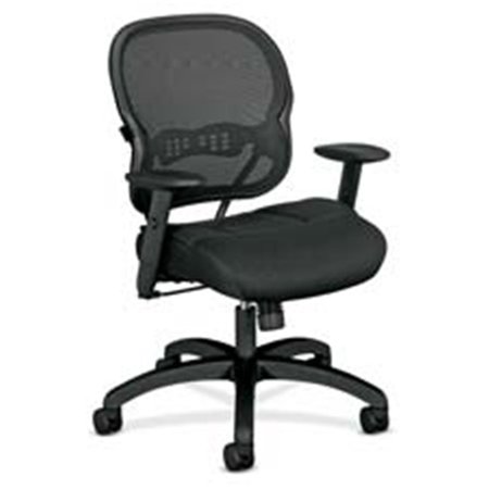 FINEFABRICS Mid-Back Chair- 29-.50xin.x28-.50in.x41-.75in.- Black Fabric FI517127
